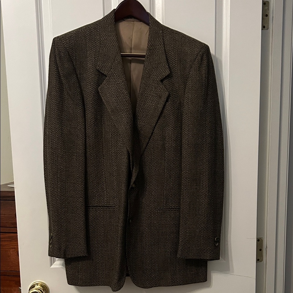 Men's Brown Textured Sport Coat - Tailored Single-Breasted Blazer - Picture 2 of 15